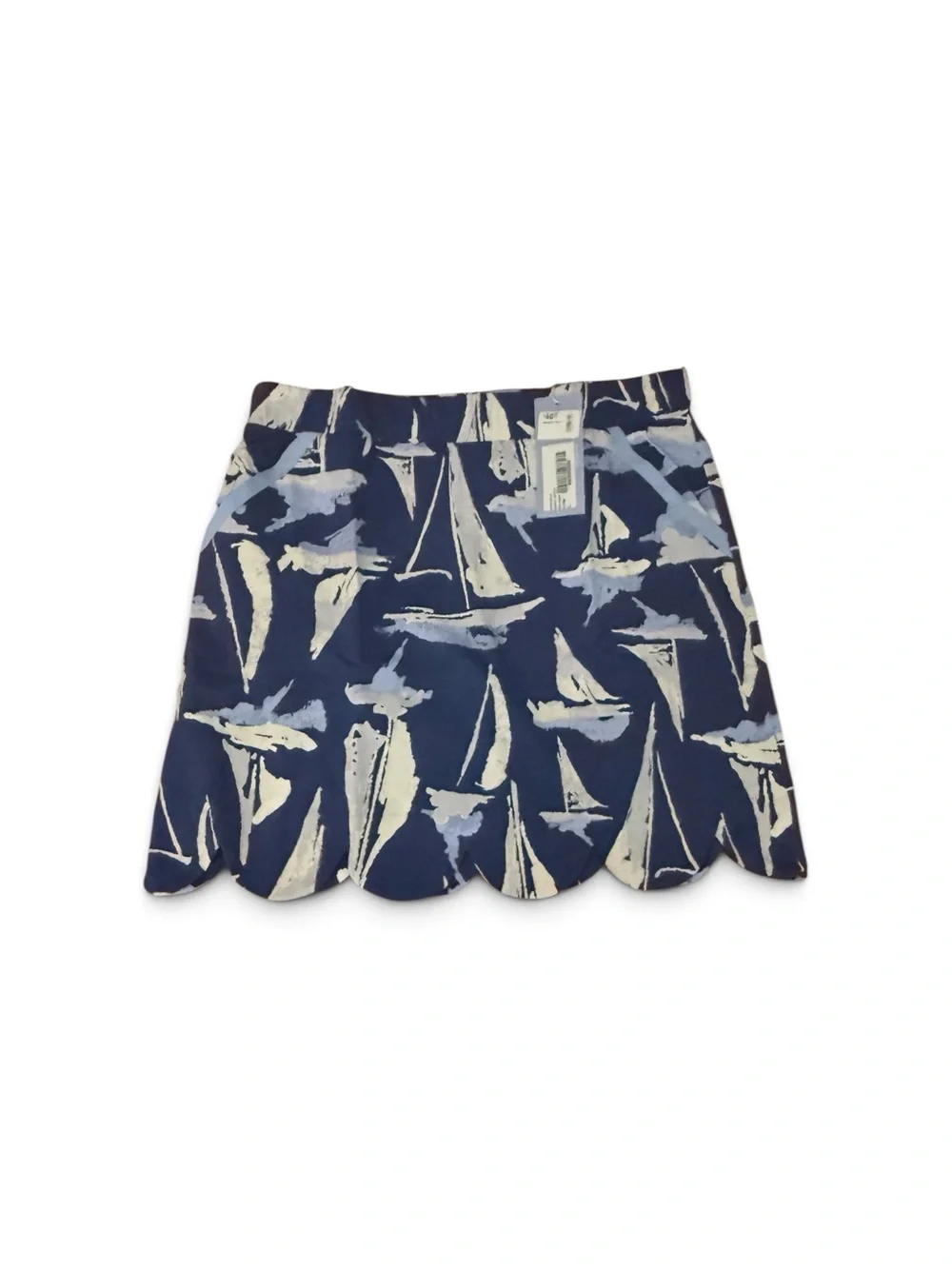 AnaClare Sassy Bahama Sailboat Scallop Hem Skort NEW BLUE